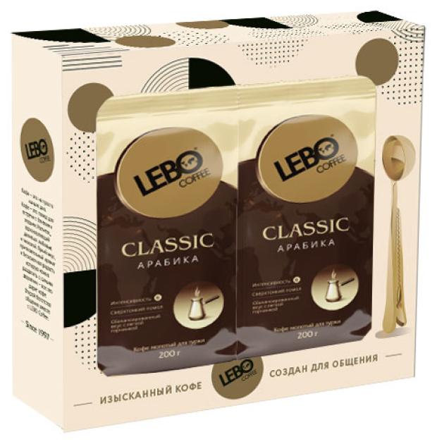 

Набор подарочный Lebo Classic Кофе молотый с ложкой, 2 х 200 г