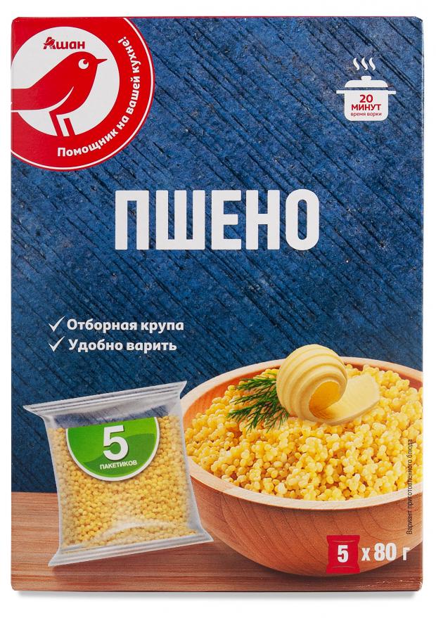 Пшено АШАН Красная птица для варки в пакетиках, 5х80 г рис басмати ашан красная птица в пакетиках 400 г