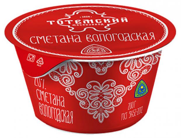Сметана Тотемский маслозавод Вологодская 20%, 200 г