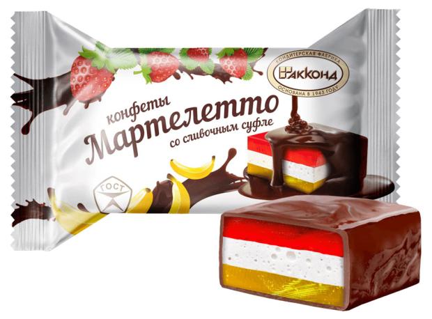 

Конфеты АККОНД Мартелетто со вкусом клубника-банан, вес