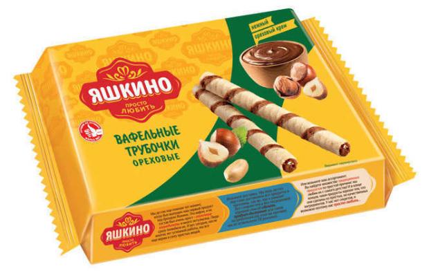 Трубочки вафельные Яшкино Ореховые, 190 г