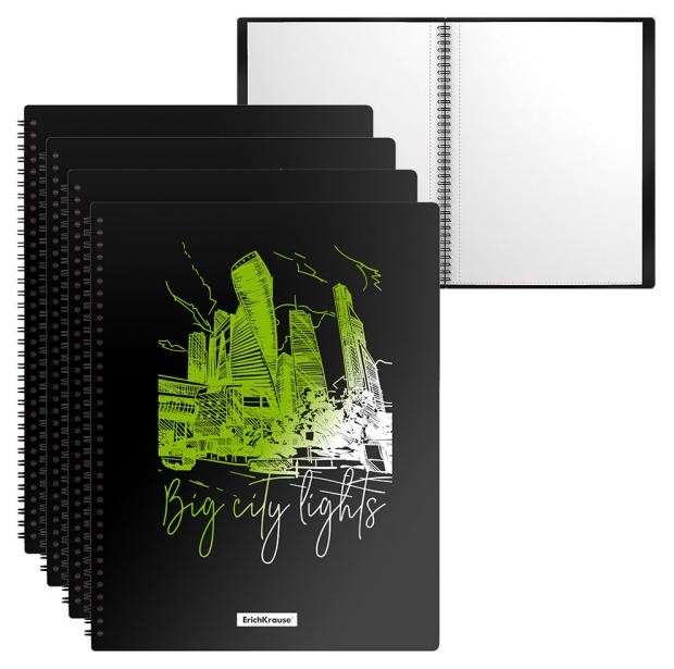 

Папка файловая на спирали ErichKrause Night Lights с 20 прозрачными карманами, A4