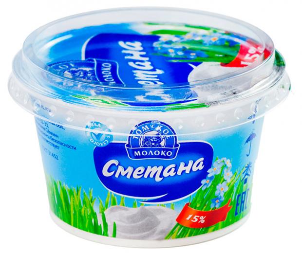 Сметана Томское Молоко 15% БЗМЖ, 180 г