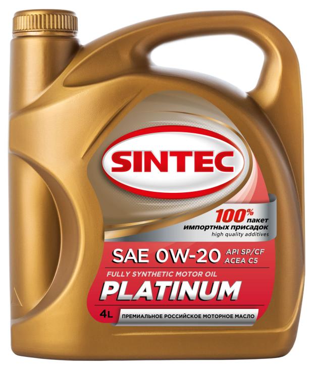 

Синтетическое низковязкое моторное масло Sintec Platinum SAE 0W-20, 4 л