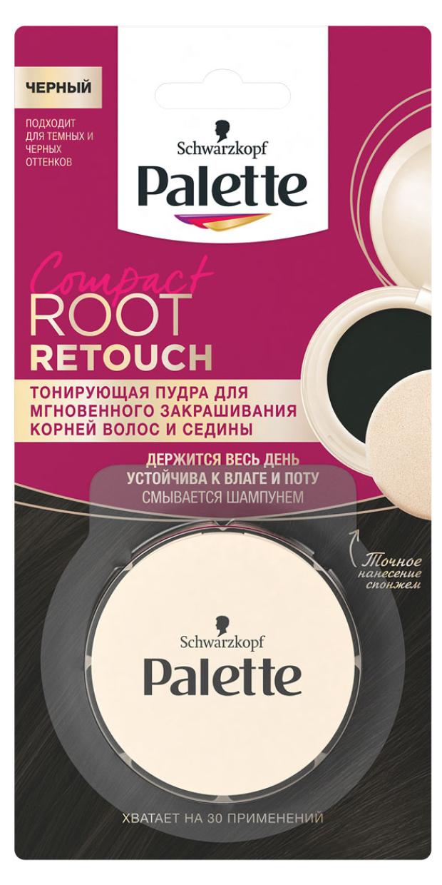 Пудра тонирующая Palette Root Retouch Чёрный для закрашивания корней и седины, 3 г