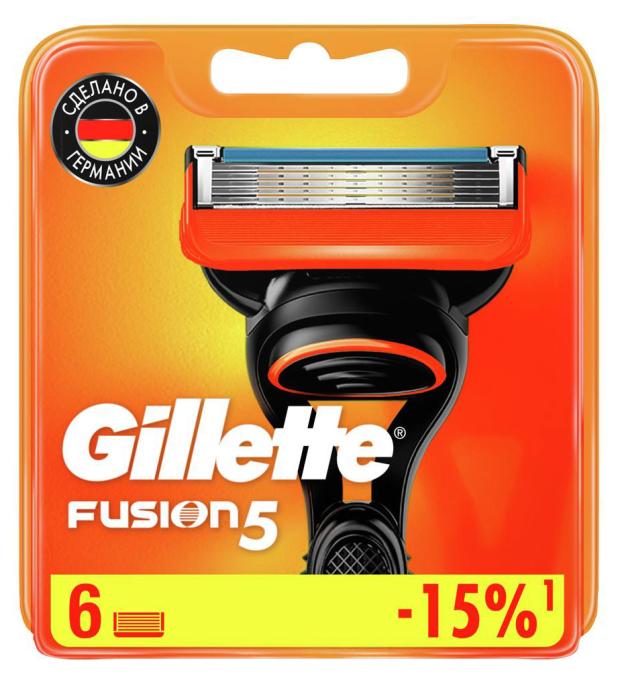 Сменные кассеты Gillette Fusion5 ProGlide Power, 6 шт gillette кассеты для станка gillette fusion 5 power 4 шт