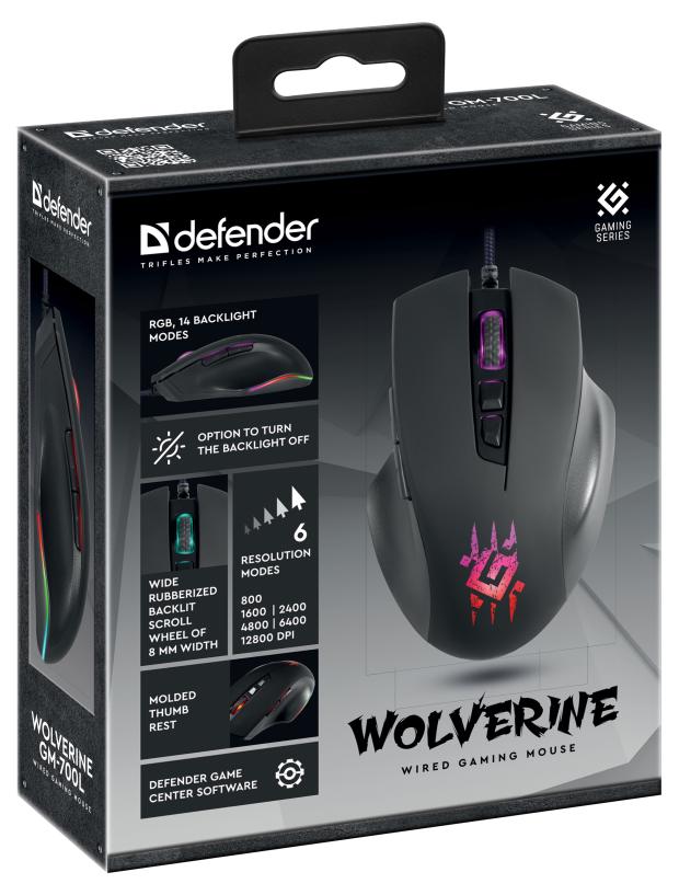 Мышь игровая Defender Wolverine GM-700L RGB