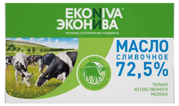 

Масло сливочное Эконива Крестьянское 72,5% БЗМЖ, 350 г