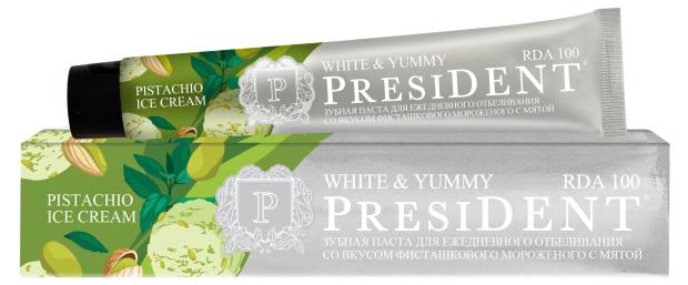 

Зубная паста President White & Yummy Фисташковое мороженое с мятой, 75 г