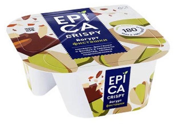 Йогурт EPICA CRISPY с фисташками семенами подсолнечника темным шоколадом 10,5%, 140 г