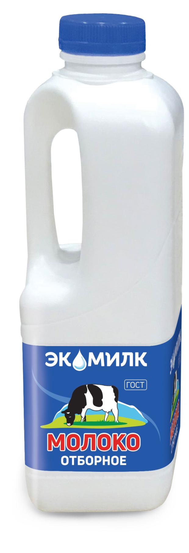 Молоко Экомилк отборное пастеризованное 3,4 - 4,5% БЗМЖ, 900 мл