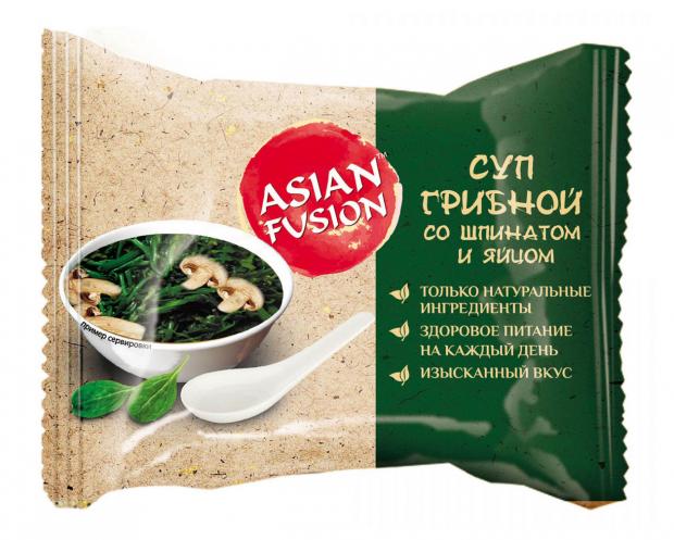 Суп Asian Fusion грибной со шпинатом и яйцом, 12 г