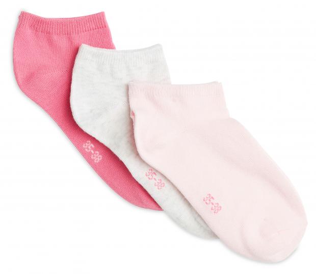 

Носки InExtenso GIR0007 для девочки укороченные 3шт, белые розовые