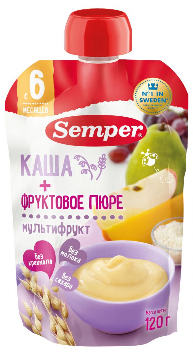 

Пюре Semper Мультифруктовое с кашей с 6 мес., 120 г