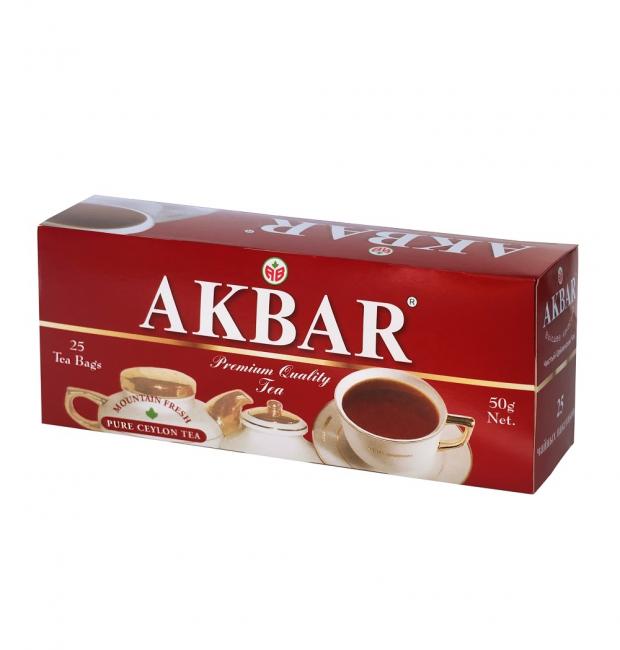 

Чай черный АКБАР Красно-белая серия байховый цейлонский в пакетиках, 25х2 г