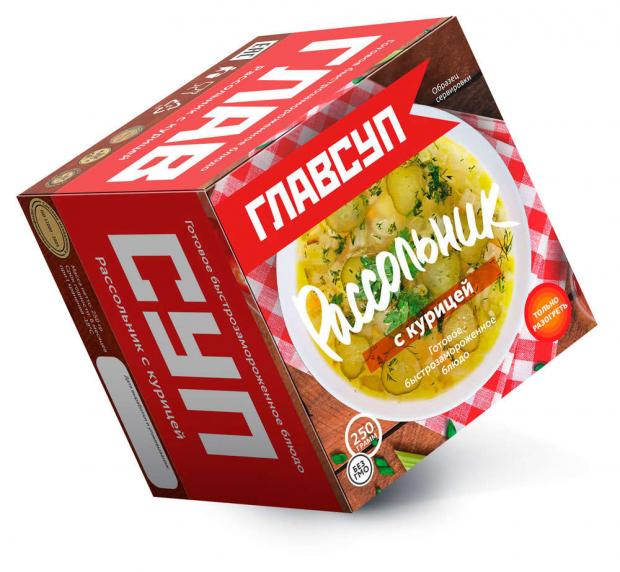 

Рассольник замороженный «ГЛАВСУП» с курицей, 250 г