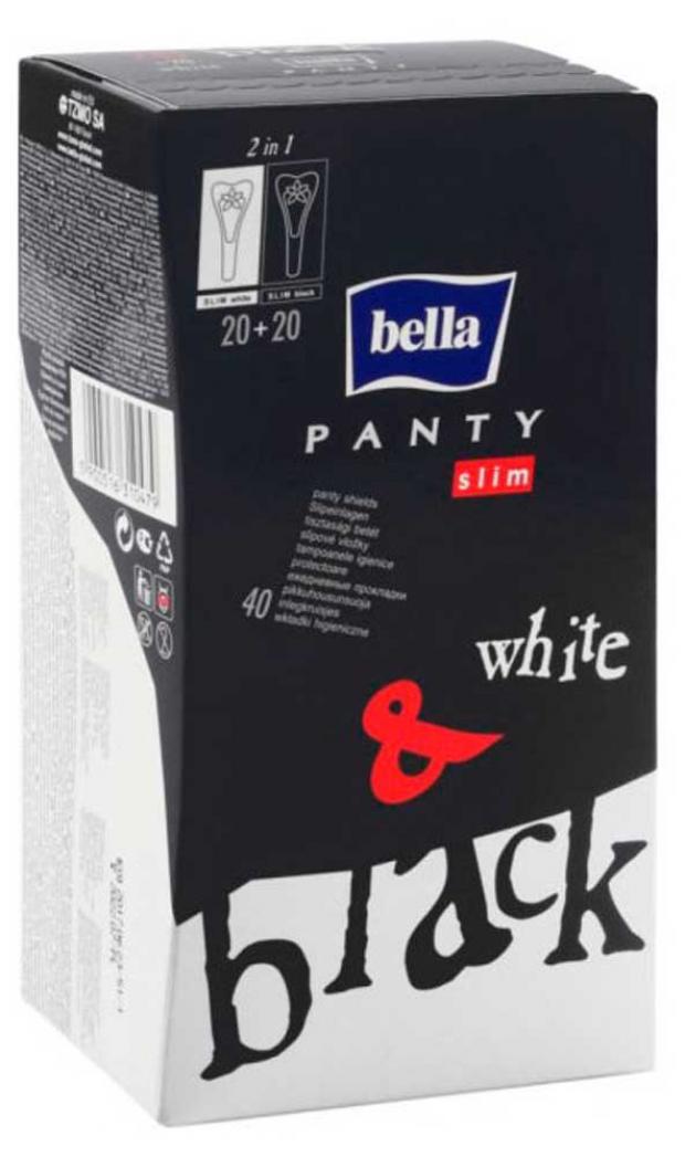 

Прокладки ежедневные Bella Panty slim black and white, 40 шт
