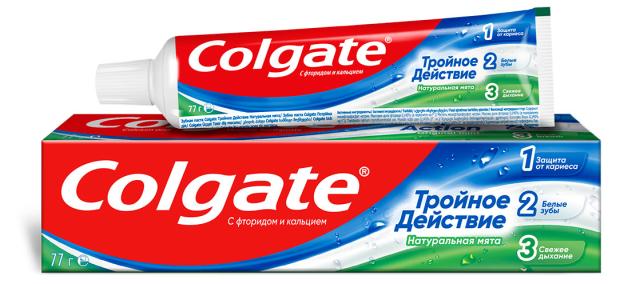Зубная паста комплексная Colgate Тройное действие Натуральная мята, 50 мл