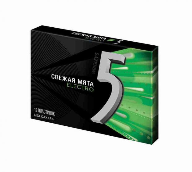 

Резинка жевательная Five Electro Свежая мята, 31 г