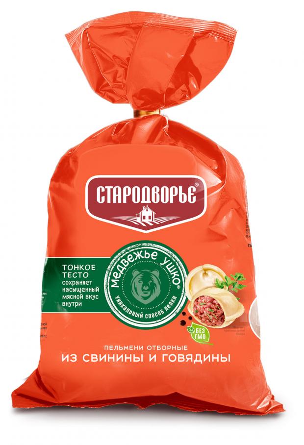 Пельмени Стародворье Медвежье ушко Отборные из свинины и говядины, 900 г