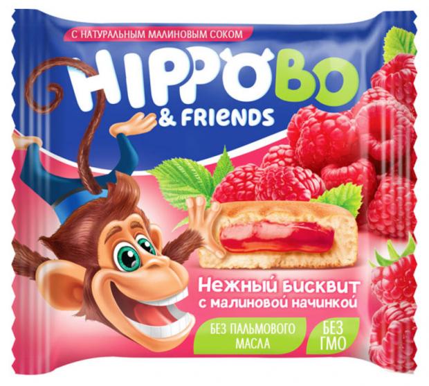 

Пирожное HIPPO BO & friends бисквит с малиновой начинкой, 32г