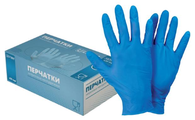 

Перчатки Ultima нитриловые неопудренные, 50 пар
