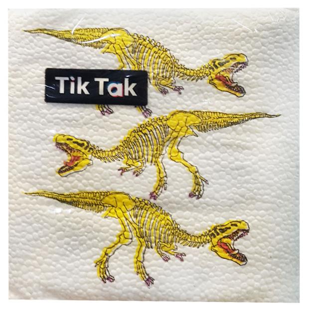 

Салфетки бумажные Tik Tak Динозавры, 24x24 см, 20 шт