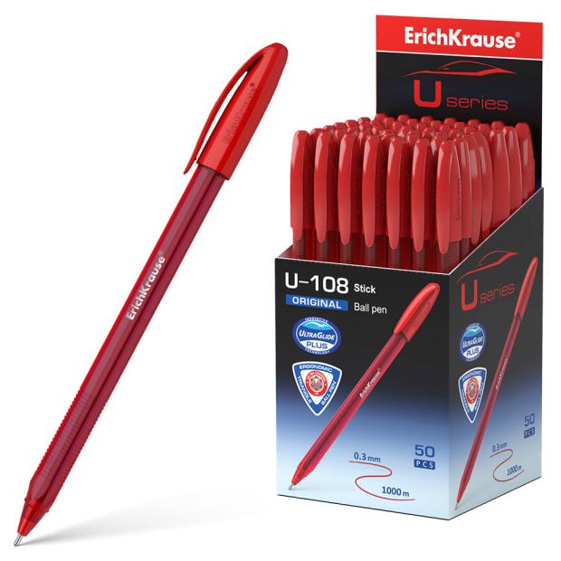 

Ручка шариковая ErichKrause U-108 Original Stick 1.0 Ultra Glide Technology красная, 1 шт