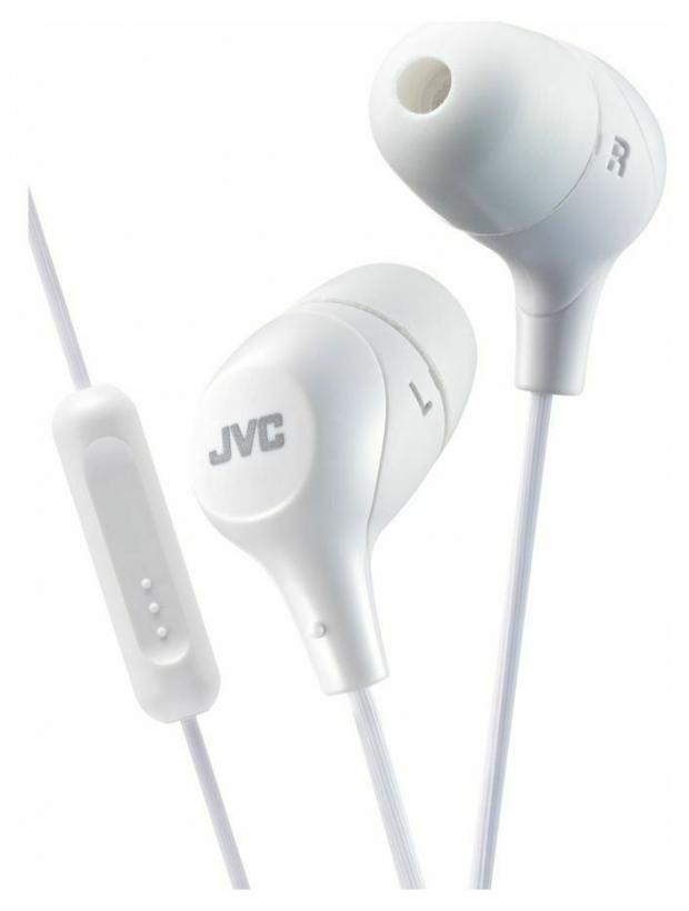 Наушники JVC HA-FX38M с микрофоном и пультом белые
