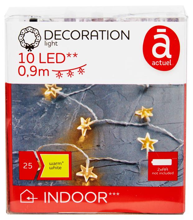 

Электрогирлянда Actuel на батарейках 10 LED, 1,2 м
