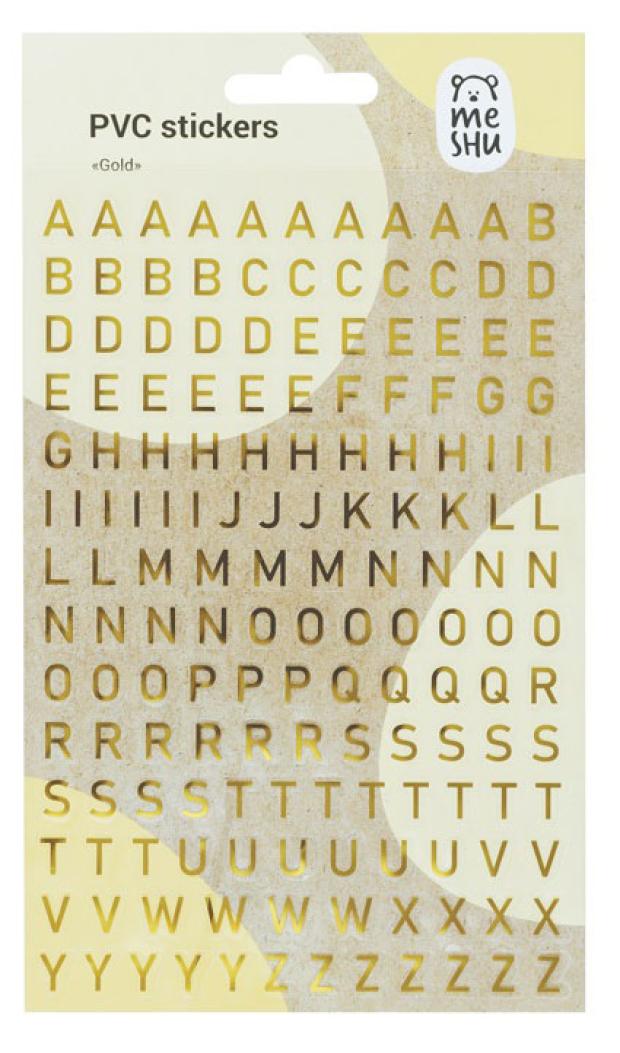 

Наклейки ПВХ Meshu Gold 10х21см фольга, 156 наклеек