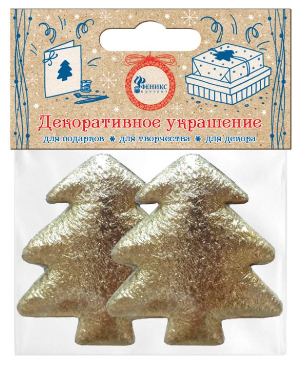 Декор Феникс-Презент Ёлочки 4 шт 4,7х4,5 см, в ассортименте