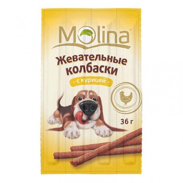 

Лакомство для собак Molina колбаски жевательные с курицей, 36 г