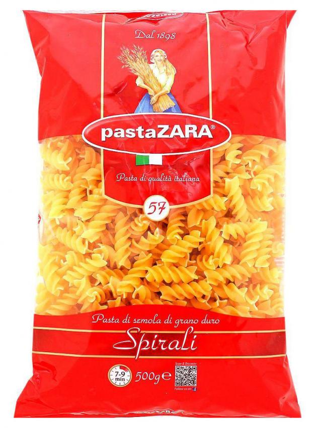 Макаронные изделия Pasta Zara 57 спиральки, 500 г макароны роллтон 400г яичные спирали