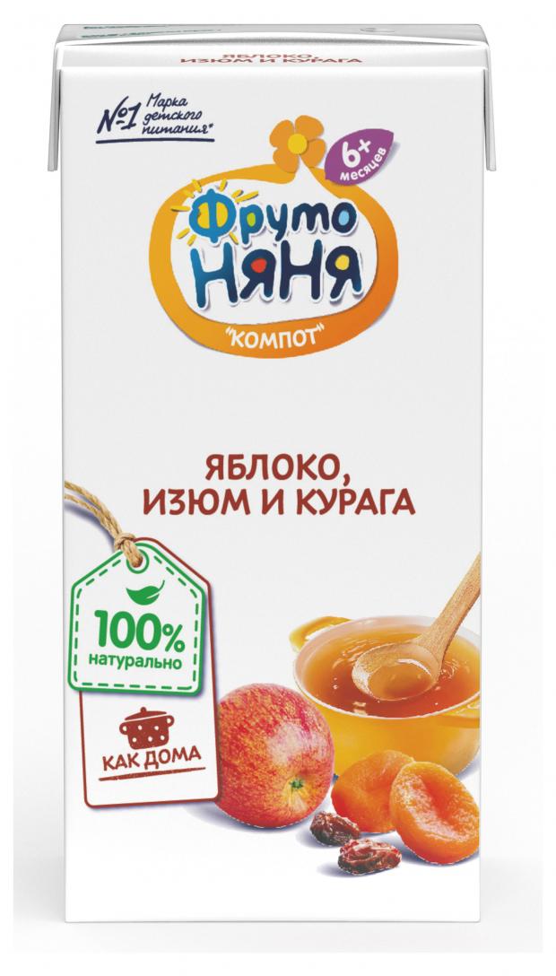 Компот ФрутоНяня яблоко изюм и курага с 6 месяцев, 200 мл
