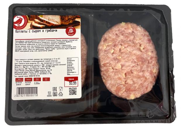 

Котлеты АШАН Красная птица с сыром и грибами, 260 г