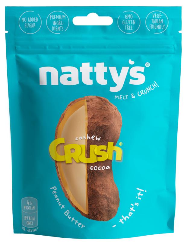 

Драже Nattys CRUSH Cashew c кешью в арахисовой пасте и какао, 80 г
