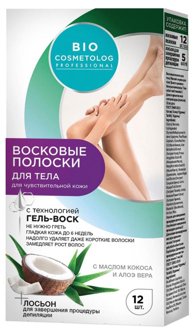 

Восковые полоски для тела Фитокосметик BioCosmetolog, 12 шт