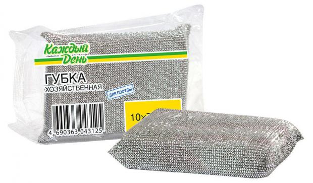 Губка в сетке Каждый день 10х7 см, 1 шт