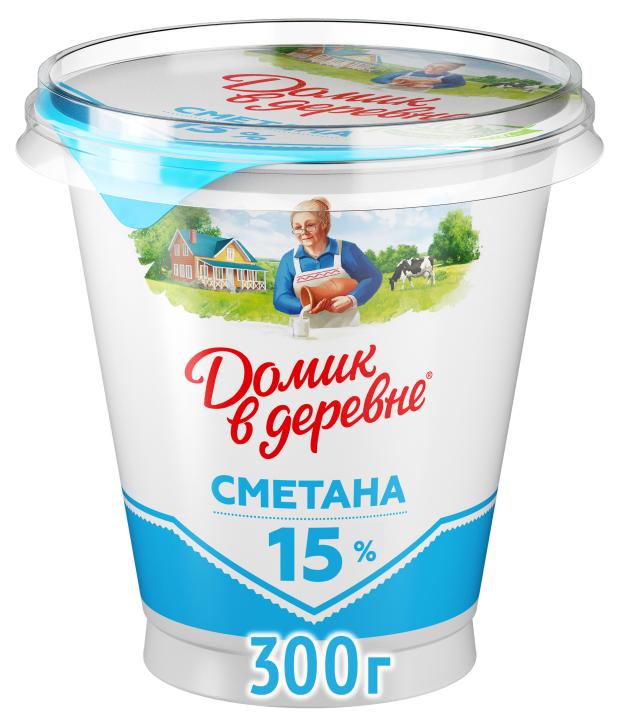 Сметана Домик в деревне 15%, 300 г