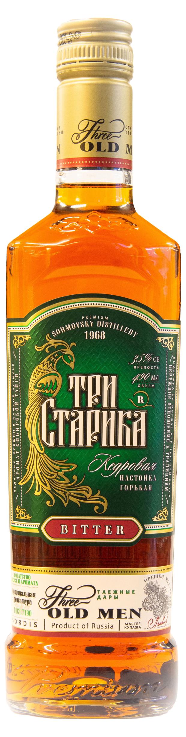 

Настойка Три старика Кедровая Россия, 0,49 л