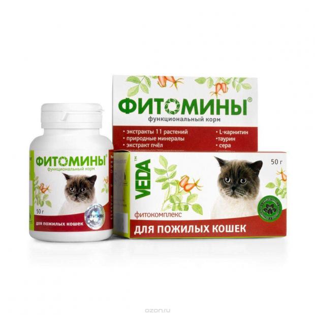 

Фитокомплекс для кошек VEDA Фитомины для пожилых кошек, 50 г