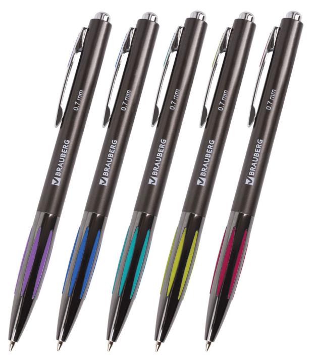 

Ручка шариковая BRAUBERG Stripe автоматическая синяя 0,7 мм, 1 шт