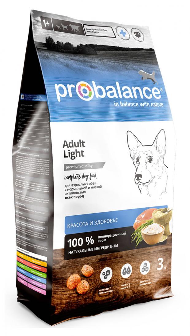 

Сухой корм для собак низкой или нормальной активностью Probalance Light, 3 кг