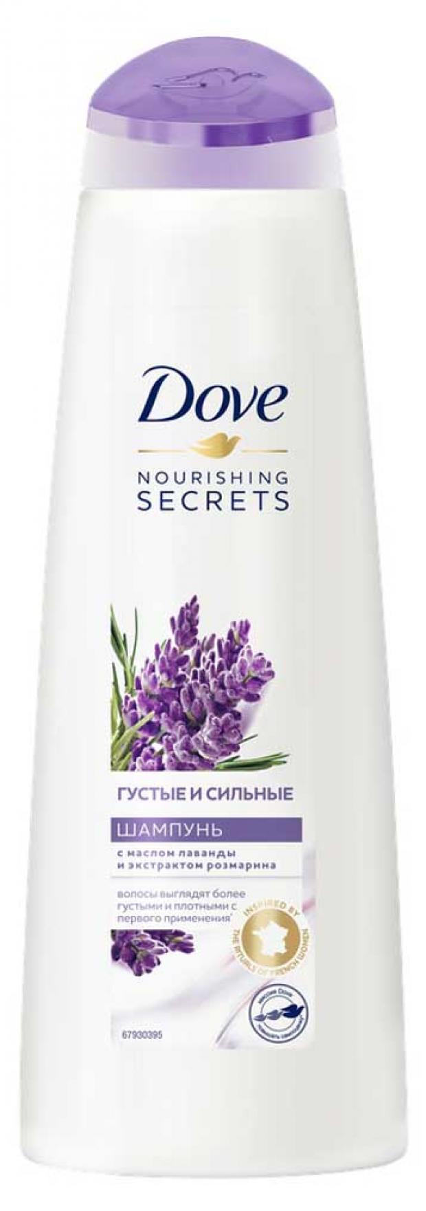 

Шампунь для волос Dove Nourishing Secrets Густые и сильные лаванда и розмарин, 380 мл