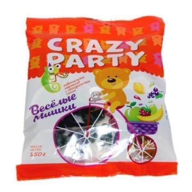 Мармелад жевательный Crazy Party Веселые Мишки фруктовое ассорти, 150 г мармелад жевательный crazy party веселые мишки фруктовое ассорти 150 г