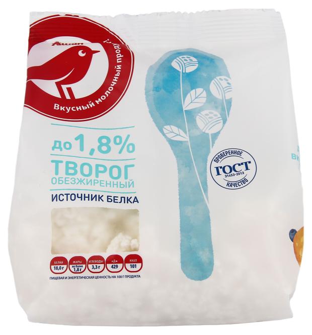 

Творог АШАН Красная птица обезжиренный БЗМЖ, 300 г