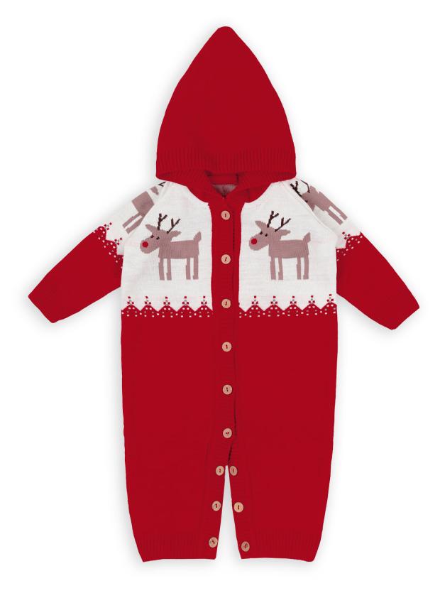 

Комбинезон детский Amarobaby вязаный Christmas красный