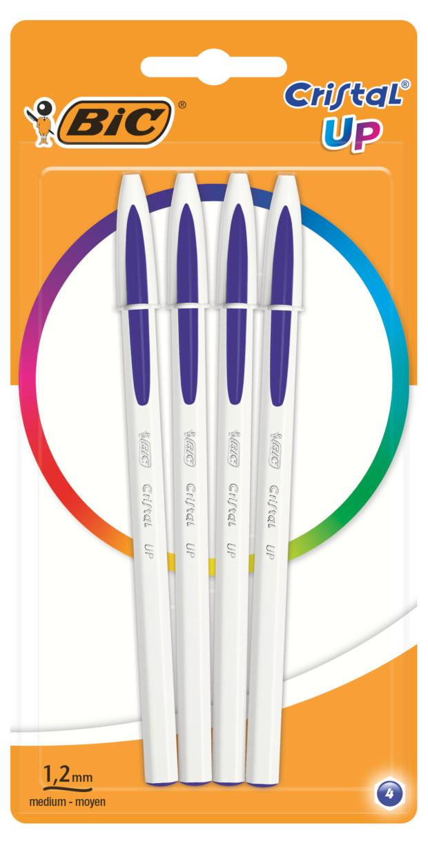 Ручка шариковая BIC Cristal Up синяя, 4 шт