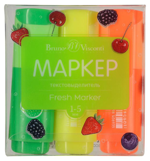 Набор текстовыделителей Альт Fresh Marker желтый зеленый оранжевый, 3 цвета